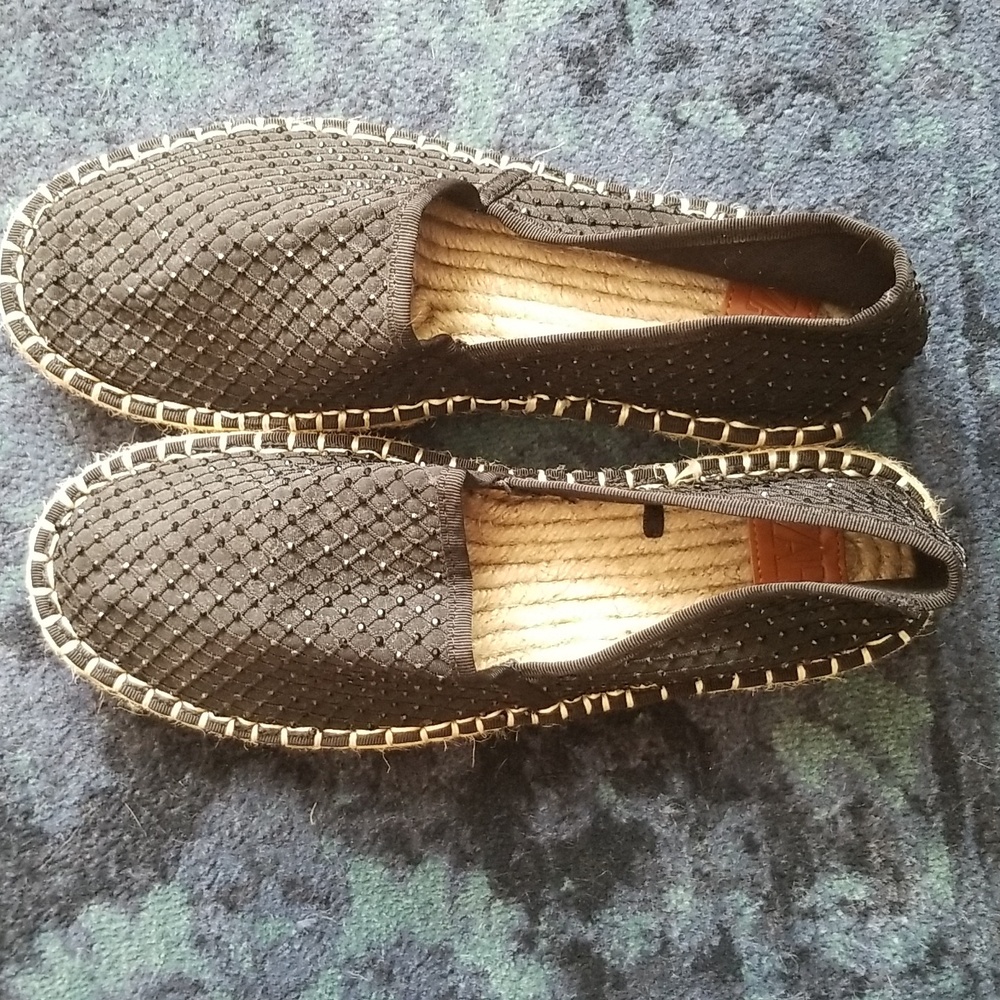 Zara espadrilles Size 40 black sparkle Summer shoe